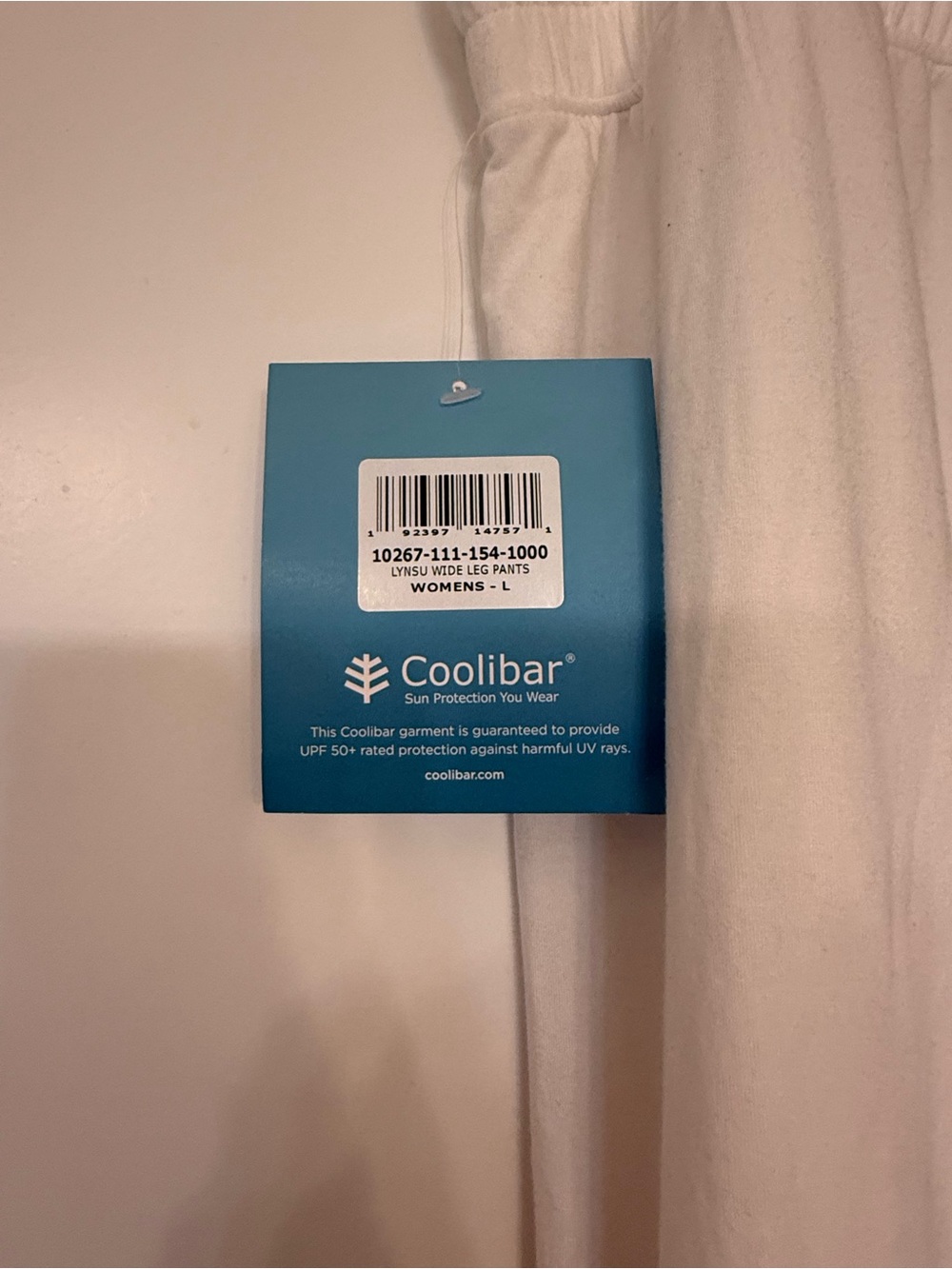 NWT Coolibar UPF 50+ White Wide Leg Swimsuit Cover Up Pants Large - Picture 4 of 6